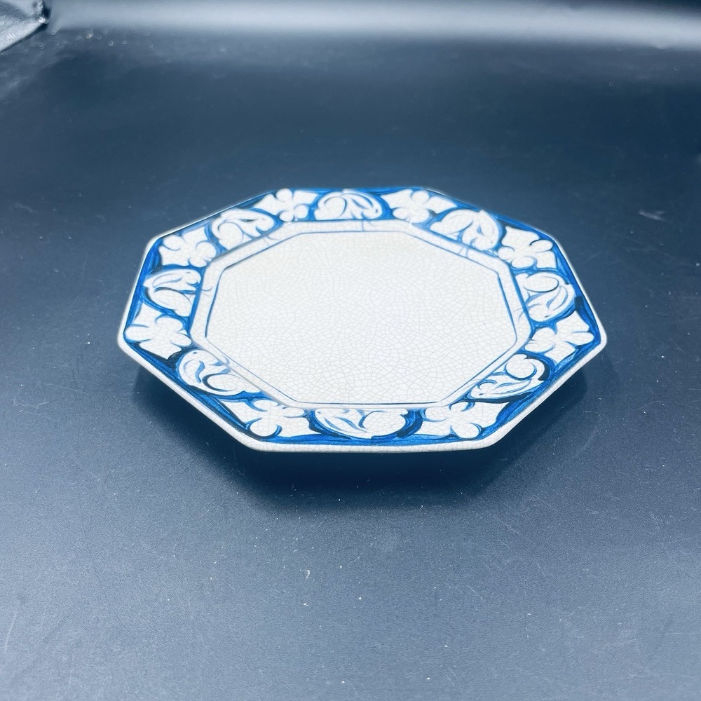 Dedham Pottery Octagon Plate 7" Vintage 1990 Signed - Picture 2 of 10